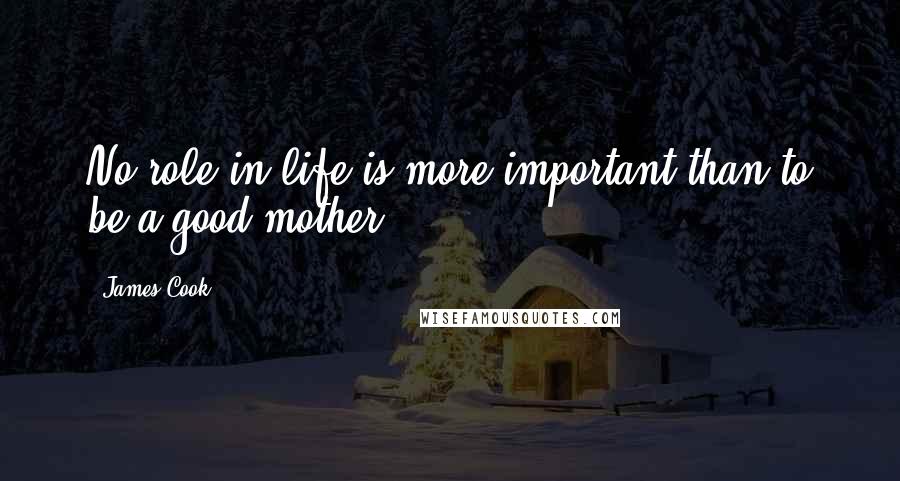 James Cook Quotes: No role in life is more important than to be a good mother.