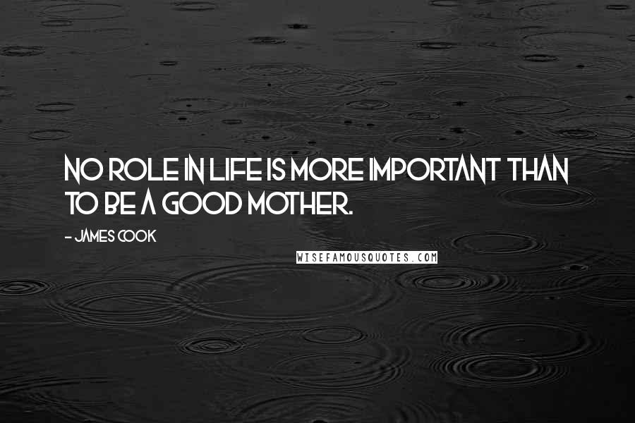 James Cook Quotes: No role in life is more important than to be a good mother.