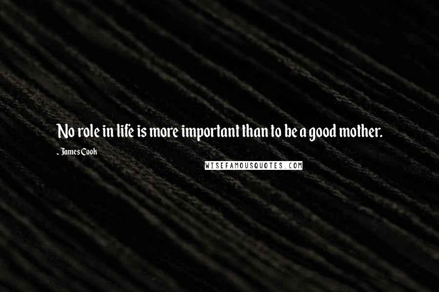 James Cook Quotes: No role in life is more important than to be a good mother.