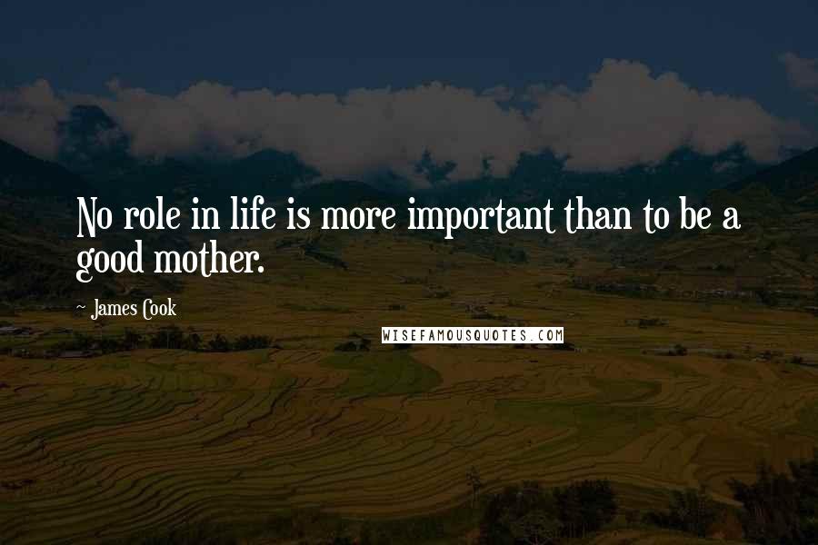 James Cook Quotes: No role in life is more important than to be a good mother.