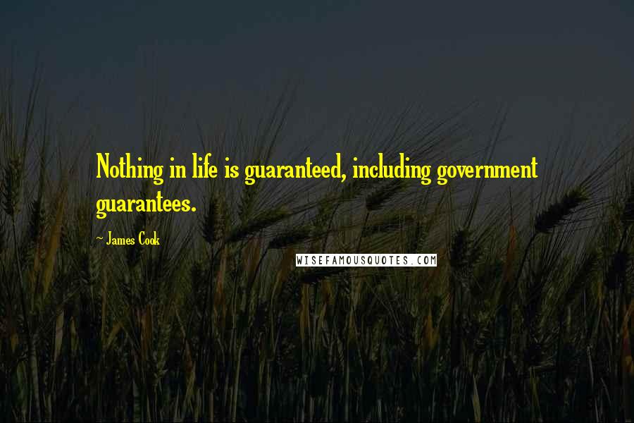 James Cook Quotes: Nothing in life is guaranteed, including government guarantees.