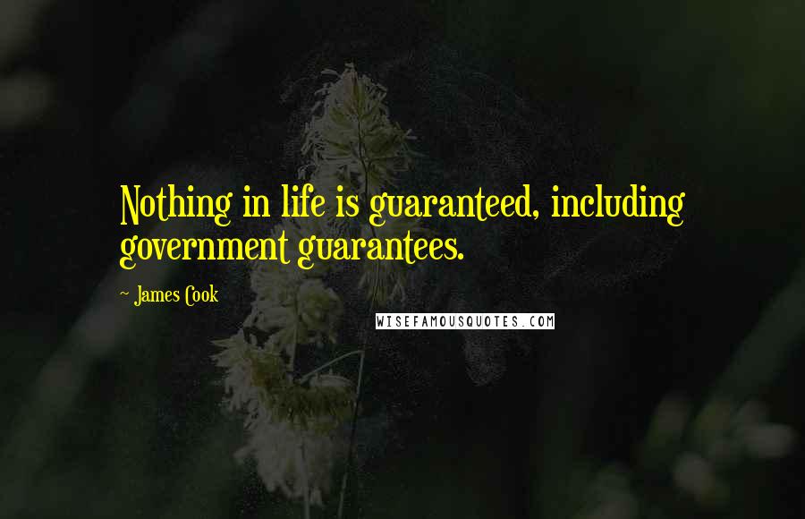 James Cook Quotes: Nothing in life is guaranteed, including government guarantees.