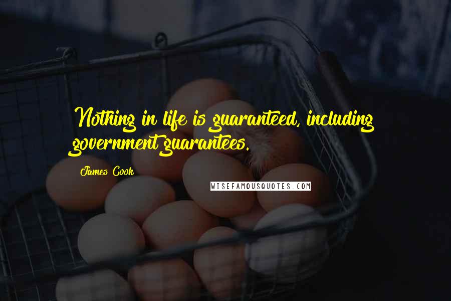 James Cook Quotes: Nothing in life is guaranteed, including government guarantees.