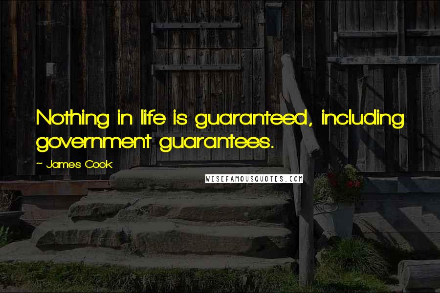 James Cook Quotes: Nothing in life is guaranteed, including government guarantees.