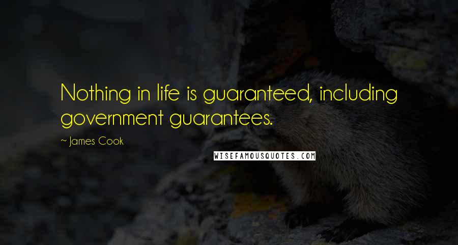 James Cook Quotes: Nothing in life is guaranteed, including government guarantees.