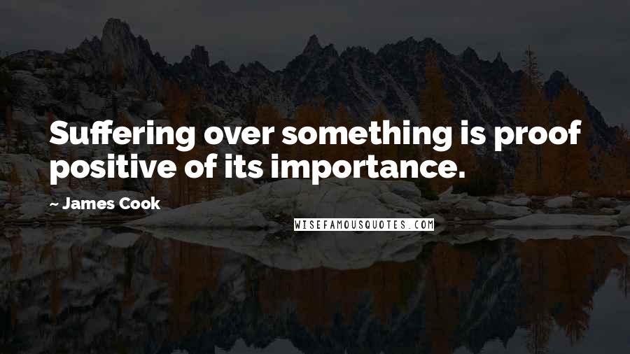James Cook Quotes: Suffering over something is proof positive of its importance.