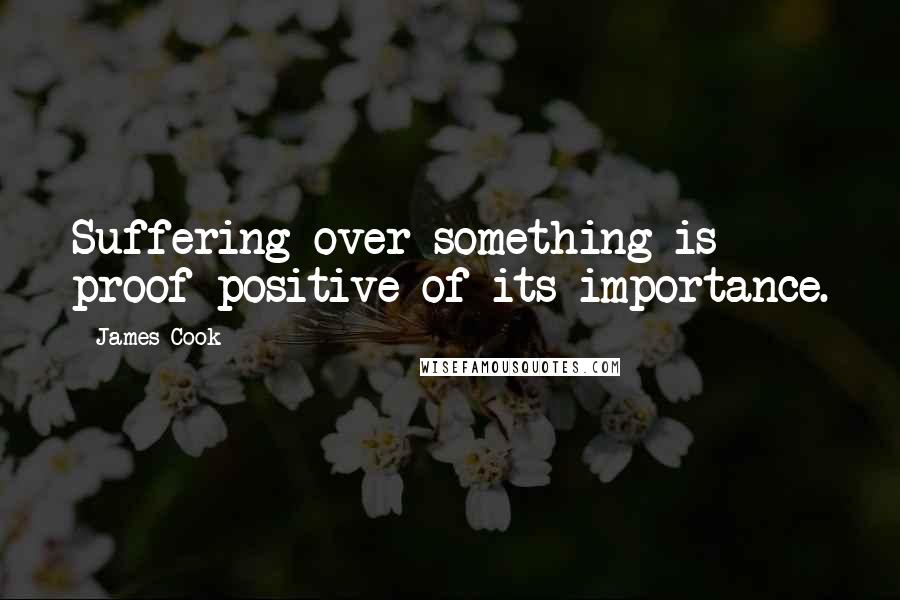 James Cook Quotes: Suffering over something is proof positive of its importance.