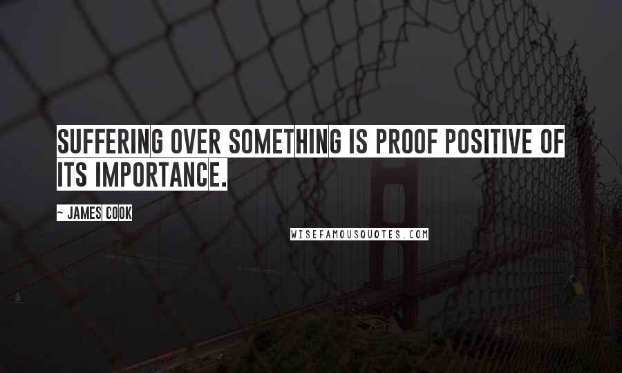 James Cook Quotes: Suffering over something is proof positive of its importance.