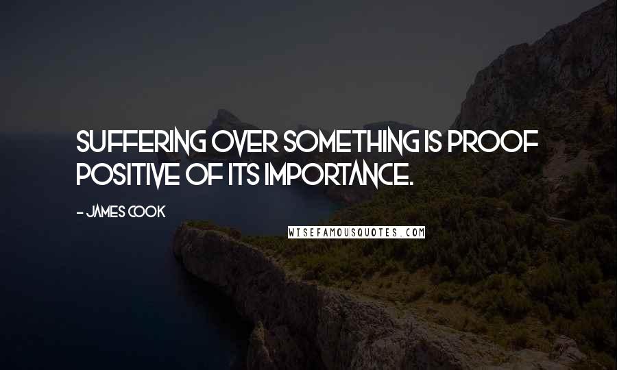 James Cook Quotes: Suffering over something is proof positive of its importance.