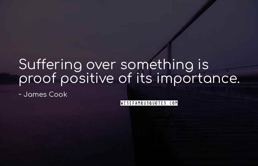 James Cook Quotes: Suffering over something is proof positive of its importance.