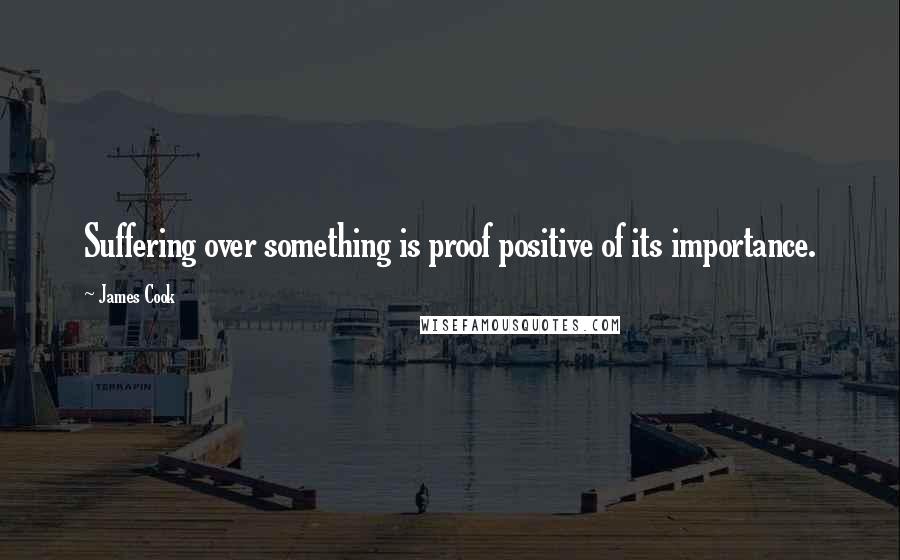 James Cook Quotes: Suffering over something is proof positive of its importance.