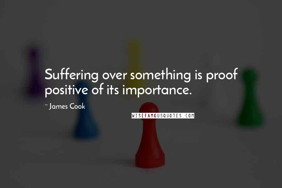 James Cook Quotes: Suffering over something is proof positive of its importance.