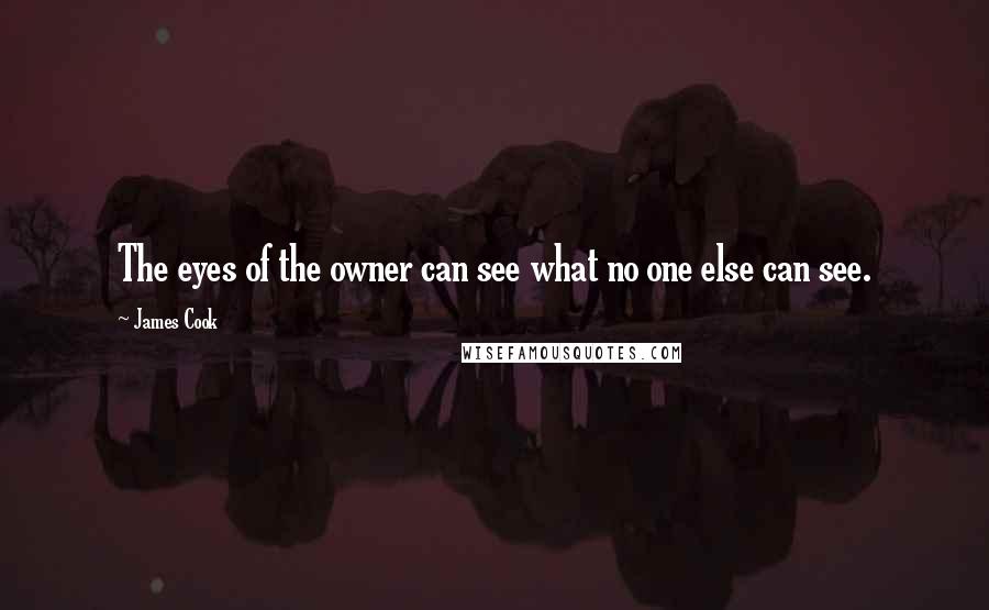 James Cook Quotes: The eyes of the owner can see what no one else can see.
