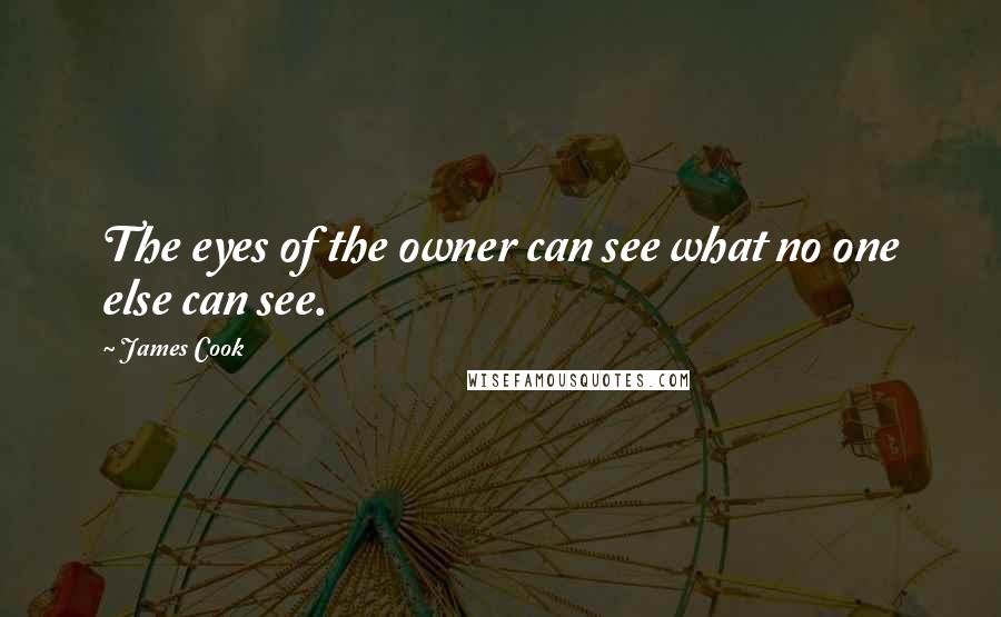 James Cook Quotes: The eyes of the owner can see what no one else can see.