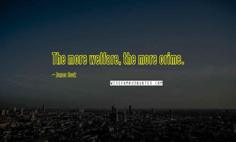 James Cook Quotes: The more welfare, the more crime.