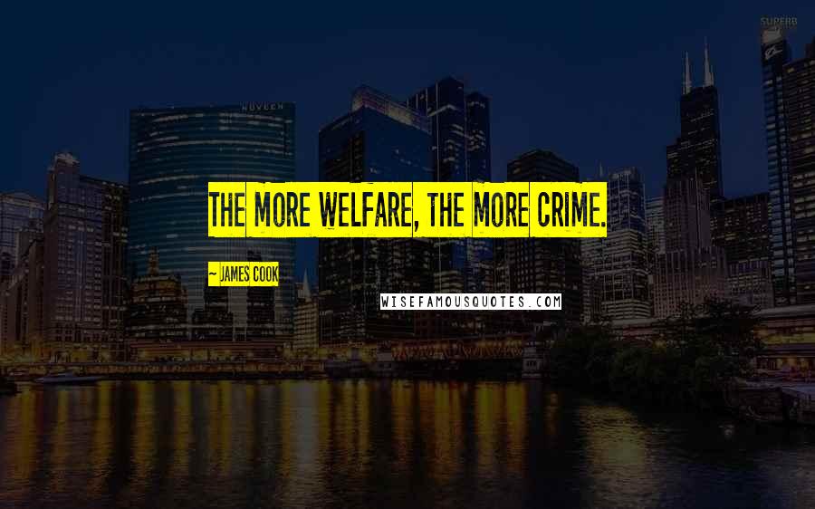James Cook Quotes: The more welfare, the more crime.
