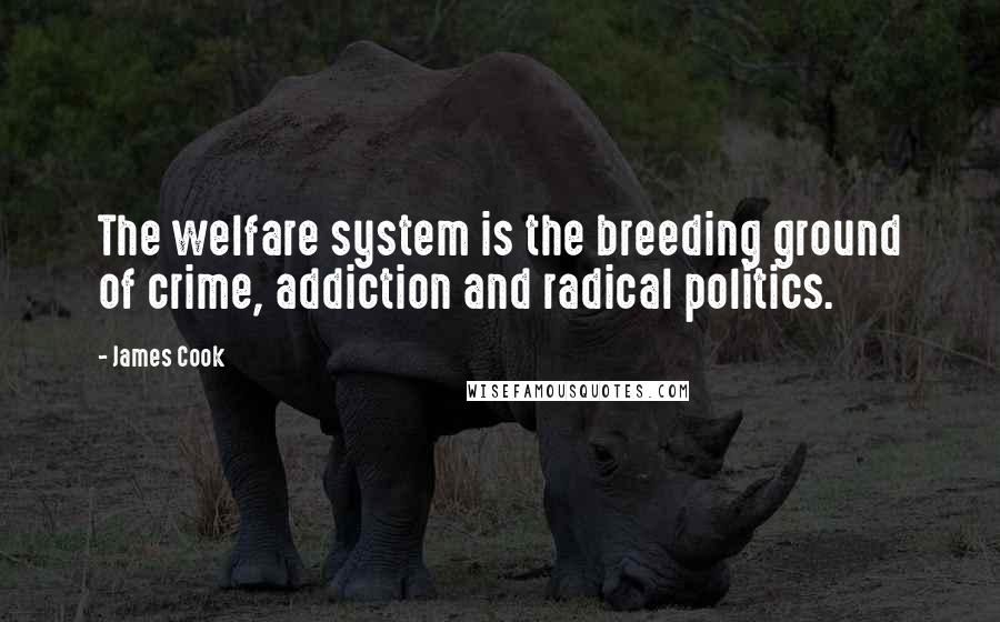 James Cook Quotes: The welfare system is the breeding ground of crime, addiction and radical politics.