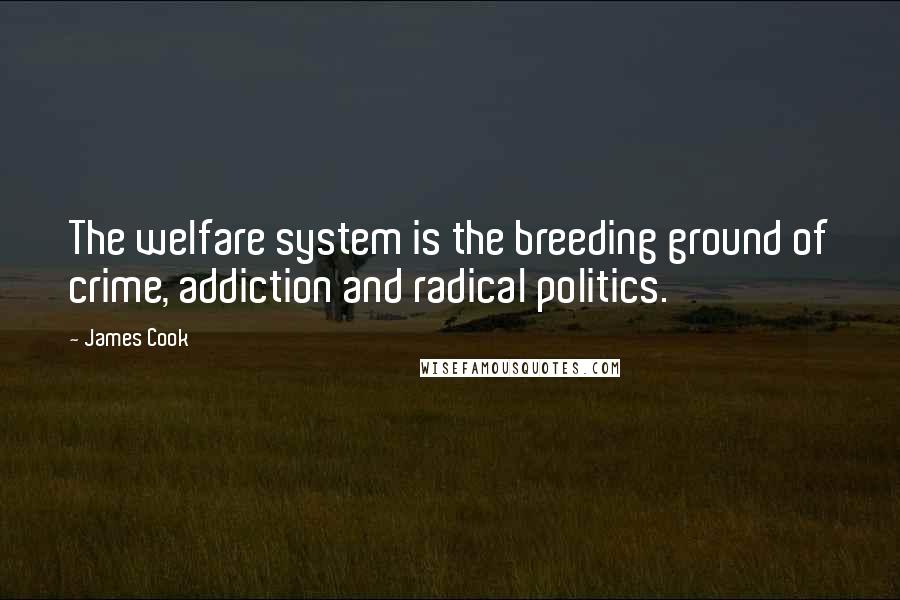 James Cook Quotes: The welfare system is the breeding ground of crime, addiction and radical politics.