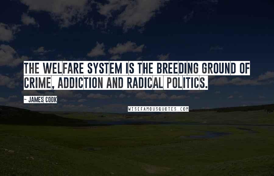 James Cook Quotes: The welfare system is the breeding ground of crime, addiction and radical politics.