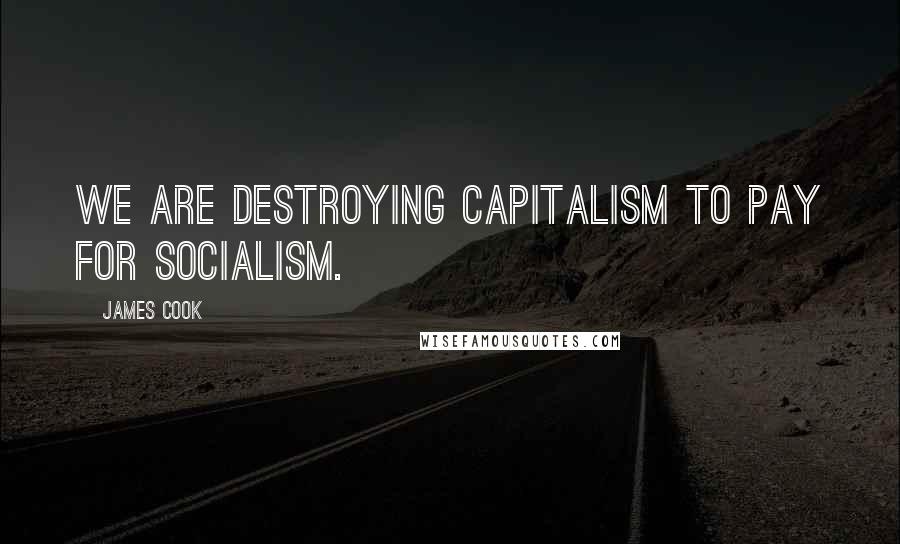 James Cook Quotes: We are destroying capitalism to pay for socialism.