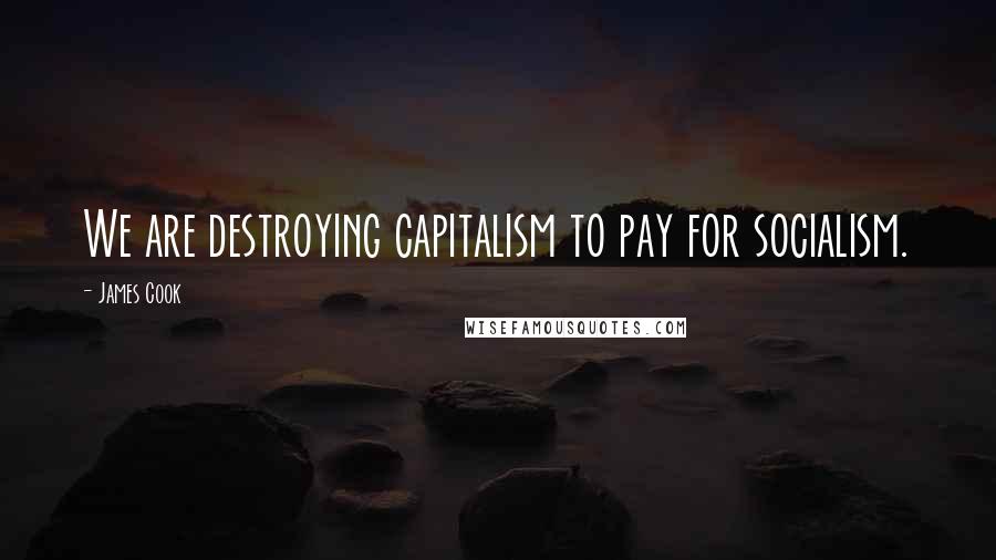 James Cook Quotes: We are destroying capitalism to pay for socialism.