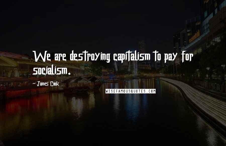 James Cook Quotes: We are destroying capitalism to pay for socialism.