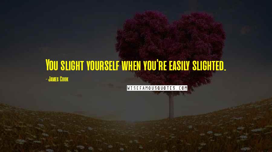 James Cook Quotes: You slight yourself when you're easily slighted.