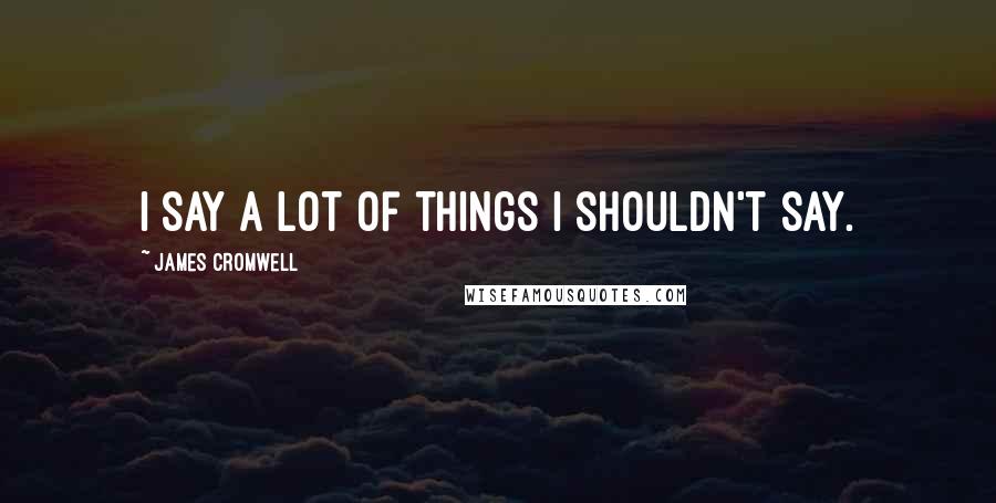 James Cromwell Quotes: I say a lot of things I shouldn't say.