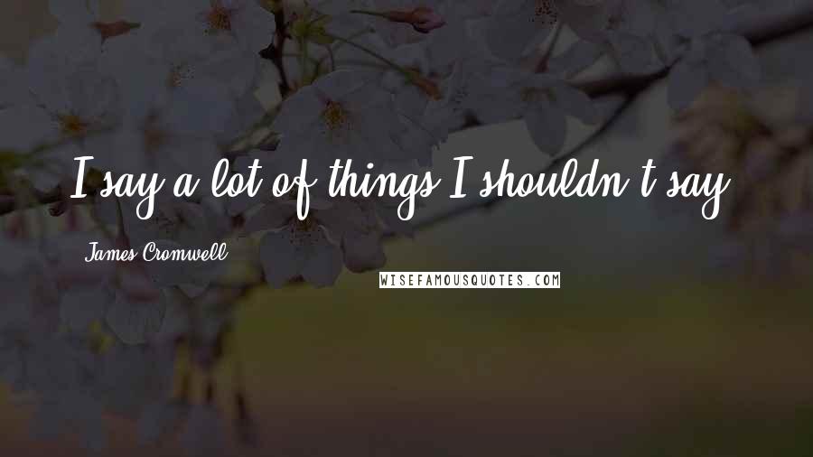 James Cromwell Quotes: I say a lot of things I shouldn't say.