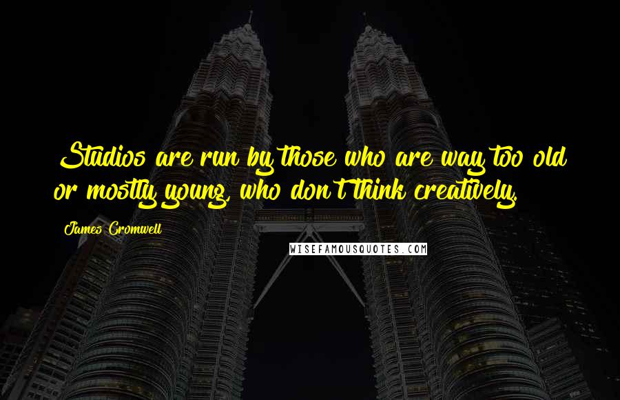 James Cromwell Quotes: Studios are run by those who are way too old or mostly young, who don't think creatively.