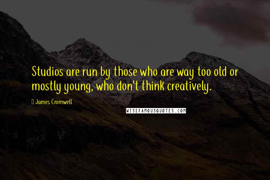 James Cromwell Quotes: Studios are run by those who are way too old or mostly young, who don't think creatively.