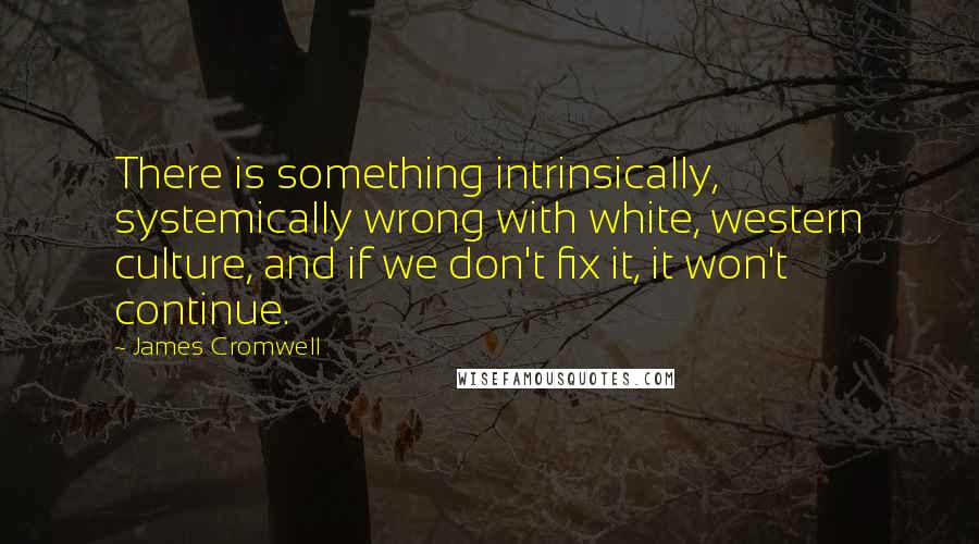 James Cromwell Quotes: There is something intrinsically, systemically wrong with white, western culture, and if we don't fix it, it won't continue.