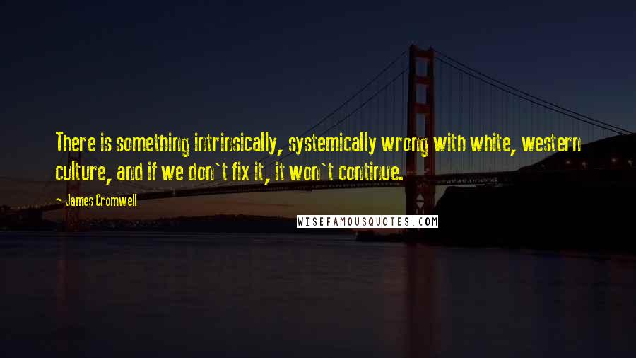 James Cromwell Quotes: There is something intrinsically, systemically wrong with white, western culture, and if we don't fix it, it won't continue.