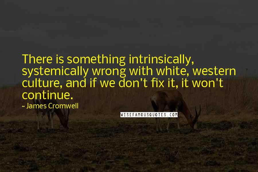 James Cromwell Quotes: There is something intrinsically, systemically wrong with white, western culture, and if we don't fix it, it won't continue.