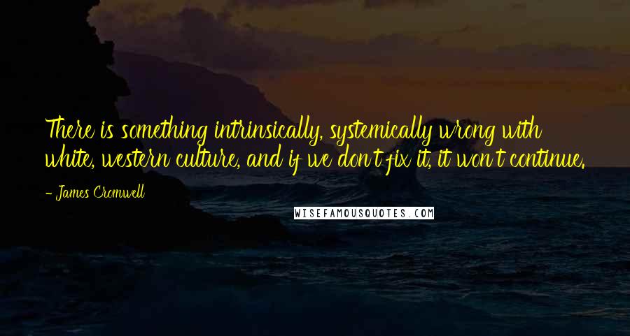 James Cromwell Quotes: There is something intrinsically, systemically wrong with white, western culture, and if we don't fix it, it won't continue.