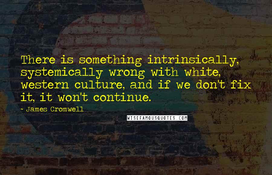 James Cromwell Quotes: There is something intrinsically, systemically wrong with white, western culture, and if we don't fix it, it won't continue.