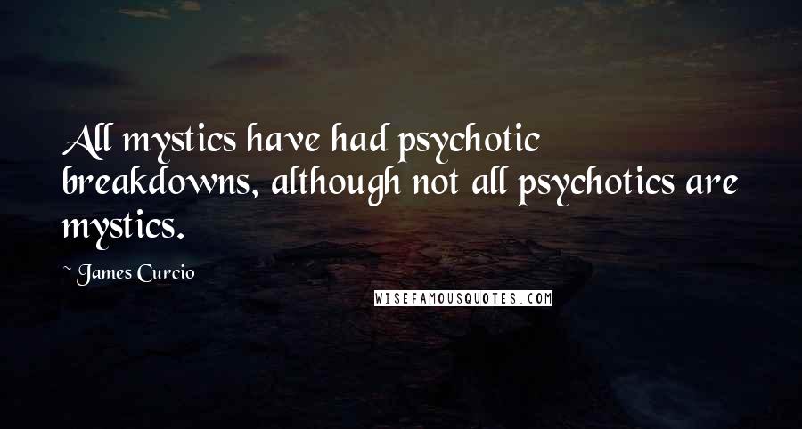 James Curcio Quotes: All mystics have had psychotic breakdowns, although not all psychotics are mystics.