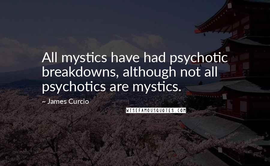 James Curcio Quotes: All mystics have had psychotic breakdowns, although not all psychotics are mystics.