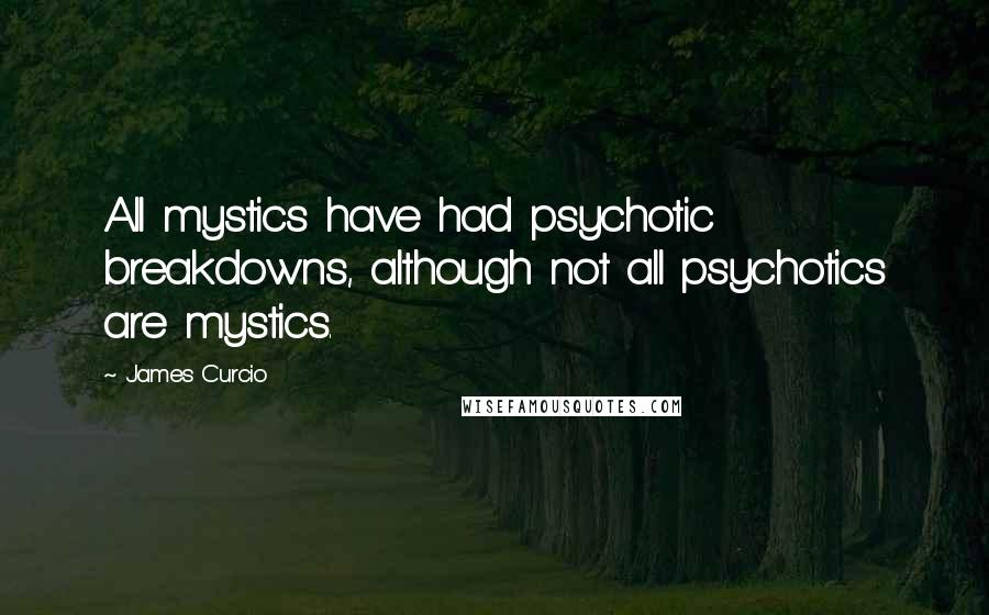 James Curcio Quotes: All mystics have had psychotic breakdowns, although not all psychotics are mystics.