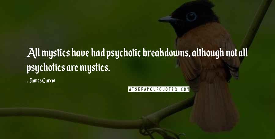 James Curcio Quotes: All mystics have had psychotic breakdowns, although not all psychotics are mystics.