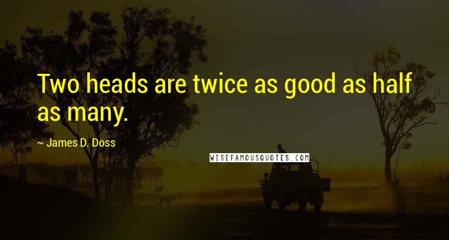 James D. Doss Quotes: Two heads are twice as good as half as many.