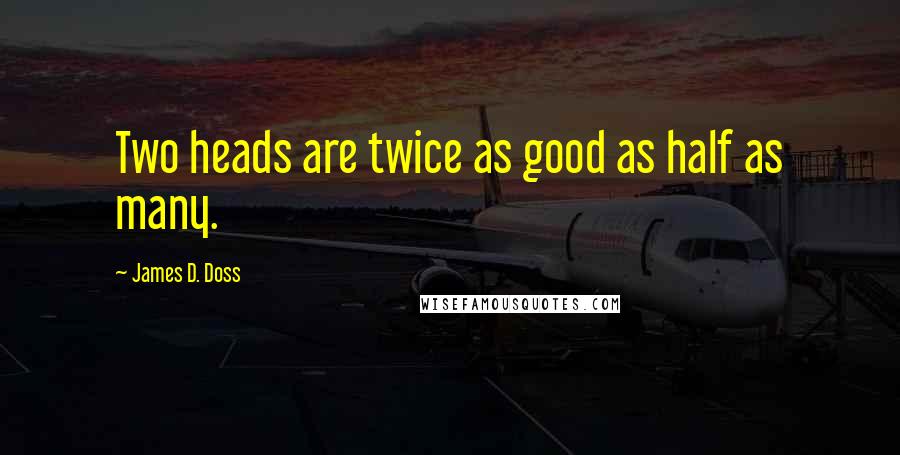 James D. Doss Quotes: Two heads are twice as good as half as many.