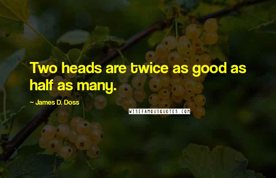 James D. Doss Quotes: Two heads are twice as good as half as many.