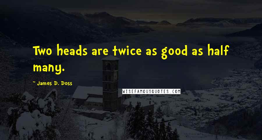 James D. Doss Quotes: Two heads are twice as good as half many.