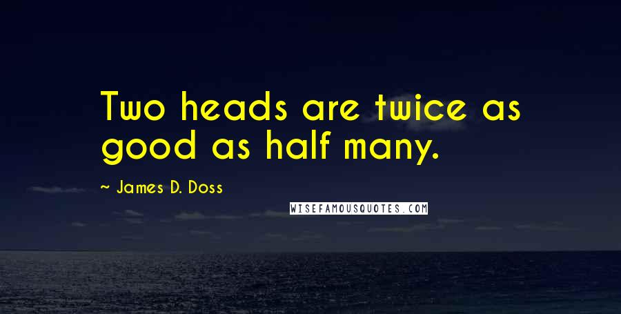 James D. Doss Quotes: Two heads are twice as good as half many.
