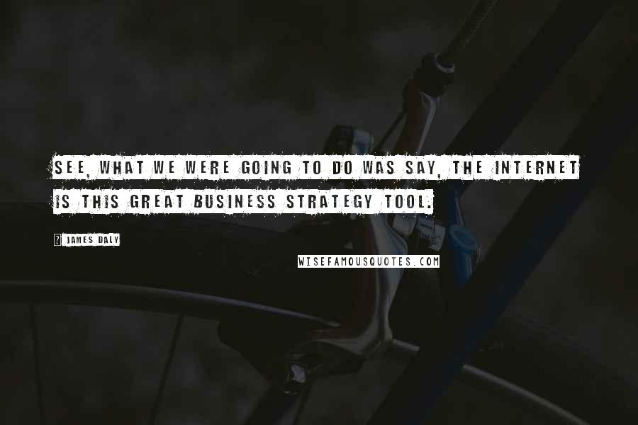 James Daly Quotes: See, what we were going to do was say, the Internet is this great business strategy tool.