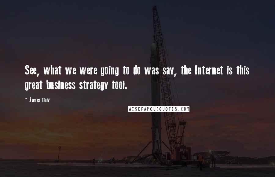 James Daly Quotes: See, what we were going to do was say, the Internet is this great business strategy tool.