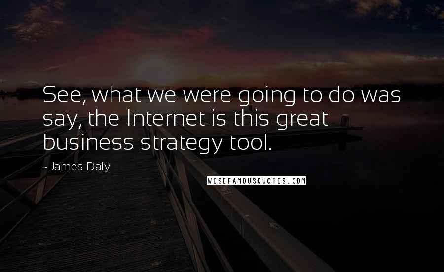 James Daly Quotes: See, what we were going to do was say, the Internet is this great business strategy tool.