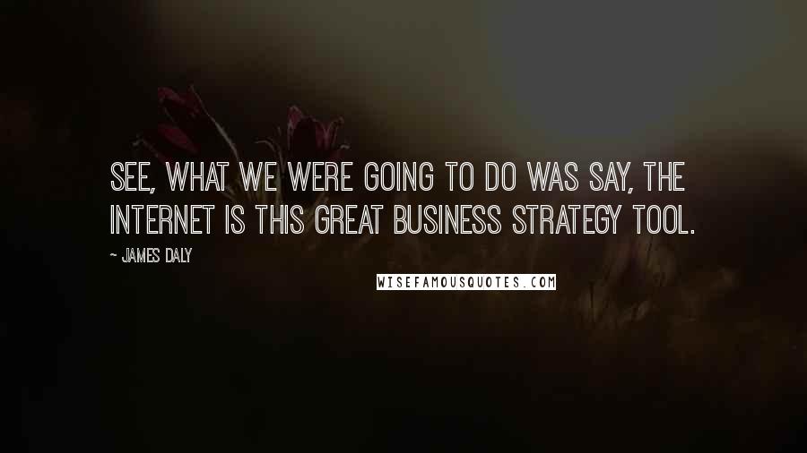 James Daly Quotes: See, what we were going to do was say, the Internet is this great business strategy tool.