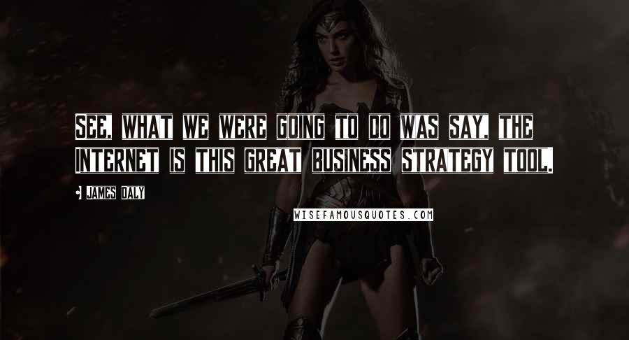 James Daly Quotes: See, what we were going to do was say, the Internet is this great business strategy tool.